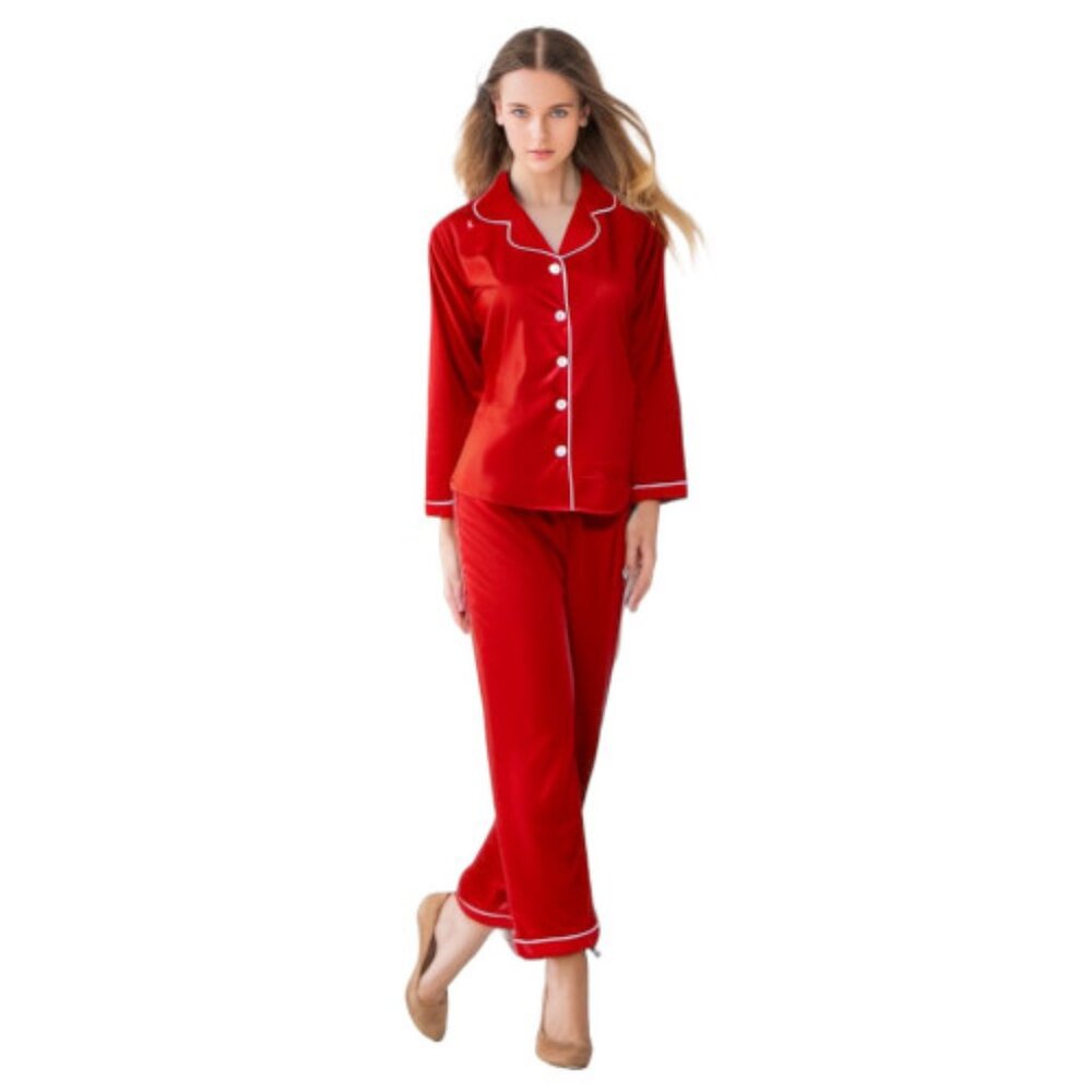 SoieRose 100% Cotton Victorian Red Pajamas - SR-1030